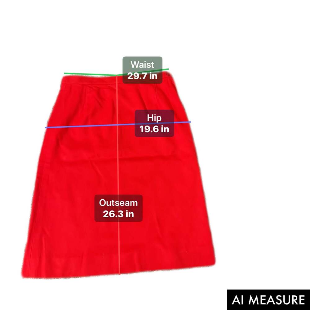 Pendleton Vintage Red 100% Virgin Wool Pencil Midi Skirt
